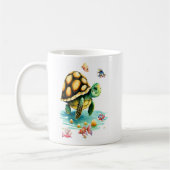 Onderwaterwereld - Schildpad en Levendige Vissen O Koffiemok (Links)