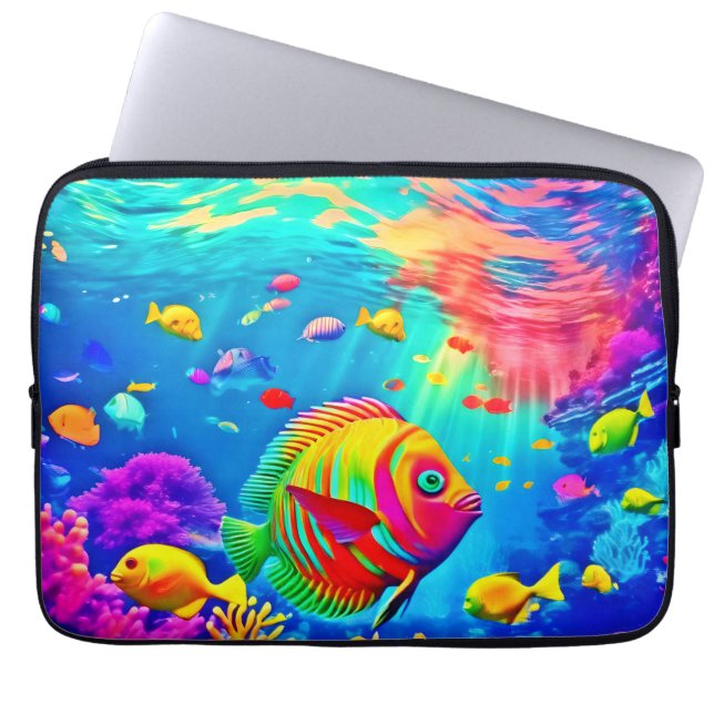Onderwaterwereld van kleur laptop sleeve (Voorkant)