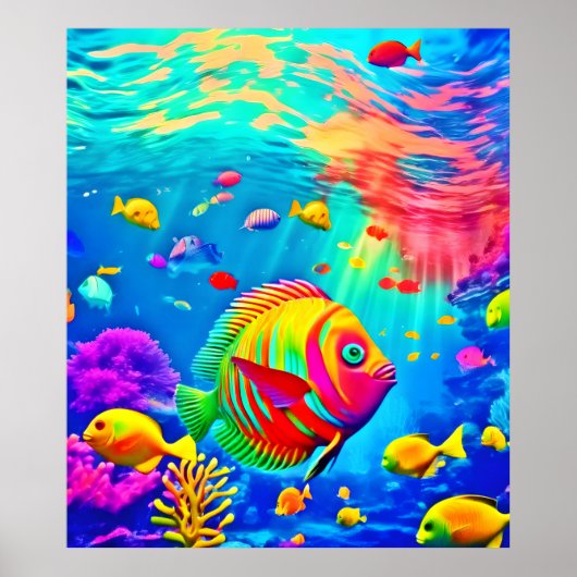 Onderwaterwereld van kleur poster (Voorkant)