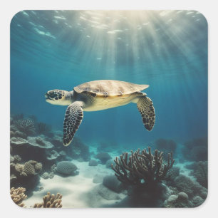 Onderwaterwereld Vierkante Sticker