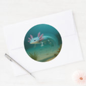 Onderwaterwonder: de Axolotl Ronde Sticker (Envelop)