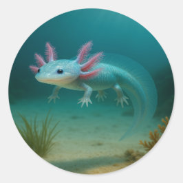 Onderwaterwonder: de Axolotl Ronde Sticker