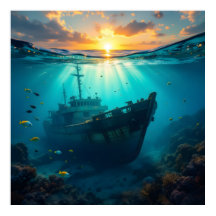 onderwaterzonsondergang-Poster