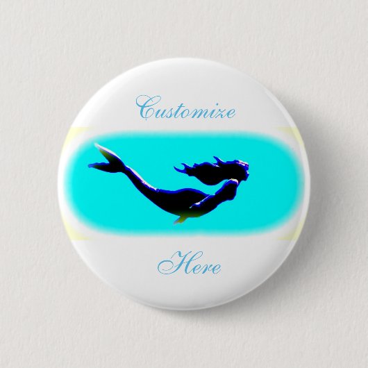 onderwaterzwemmermaïde aanpassen ronde button 5,7 cm (Voorkant)