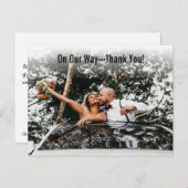Onderweg Bedankt Foto Bruiloft Dankkaart Briefkaart (Voorkant / Achterkant)