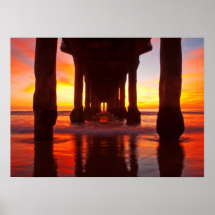 Onderweg Manhattan Beach Pier Poster