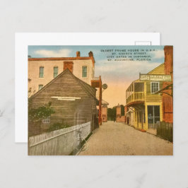 Onderweg met oud lijsten huis feestdagenkaart