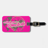 onderweg naar avontuur roze bagagelabel (Voorkant horizontaal)