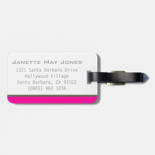 onderweg naar avontuur roze bagagelabel (Achterkant horizontaal)