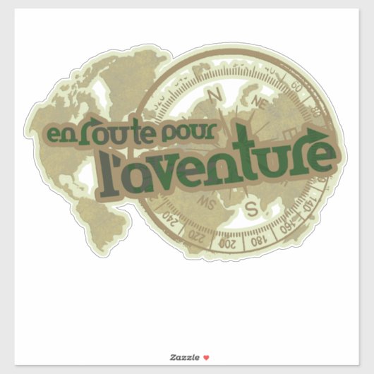 Onderweg pour l'aventure reizen sticker (Vel)
