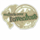 Onderweg pour l'aventure reizen sticker (Voorkant)
