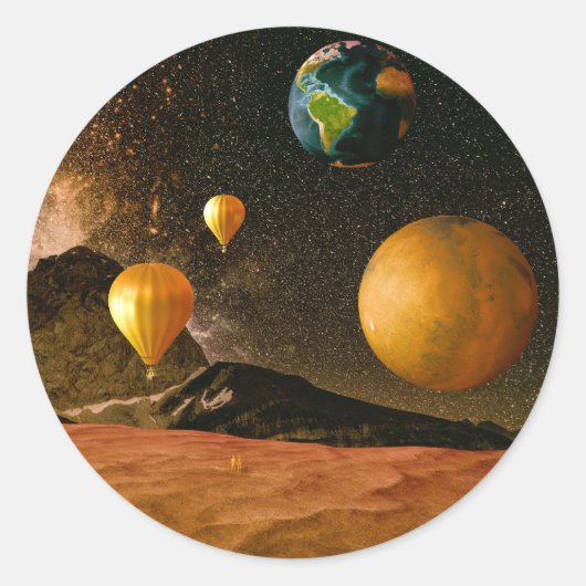 Onderweg Ronde Sticker (Voorkant)