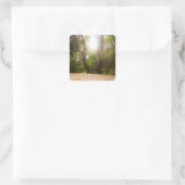 onderweg... vierkante sticker (Tas)