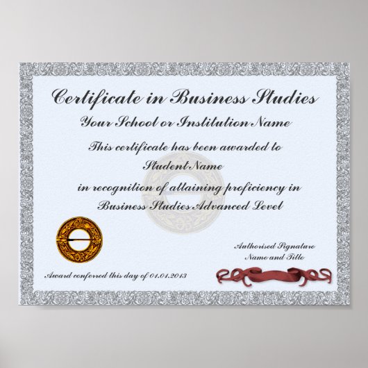 Onderwerp-curriculumcertificaat Poster (Voorkant)