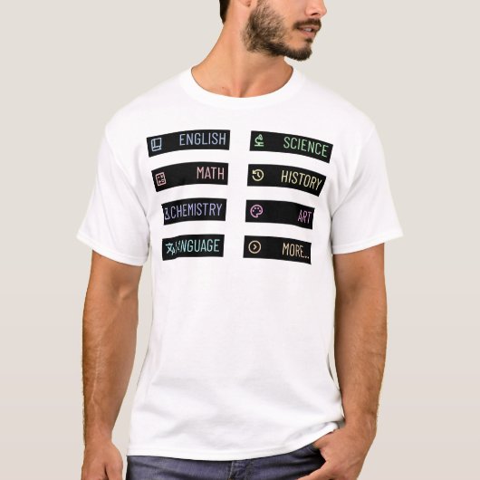 Onderwerp Labels Sticker Pack - Zwart met kleur IC T-shirt (Voorkant)