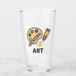 Onderwerp van de kunst – Paint Palette & Brush Glas