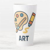 Onderwerp van de kunst – Paint Palette & Brush Latte Mok (Voorkant)