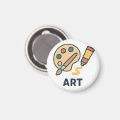 Onderwerp van de kunst – Paint Palette & Brush Magneet (Voorkant / Achterkant)