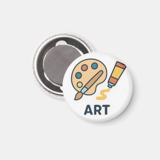 Onderwerp van de kunst – Paint Palette & Brush Magneet (Voorkant / Achterkant)