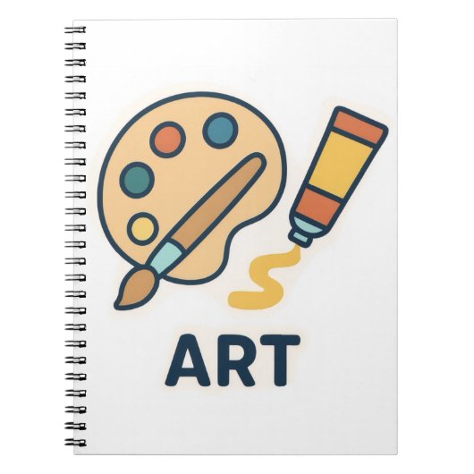 Onderwerp van de kunst – Paint Palette & Brush Notitieboek (Voorkant)