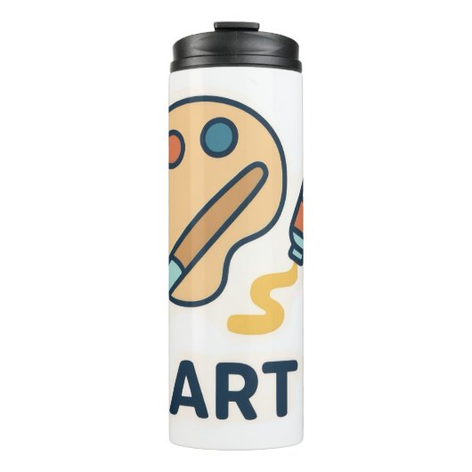 Onderwerp van de kunst – Paint Palette & Brush Thermosbeker (Voorkant)