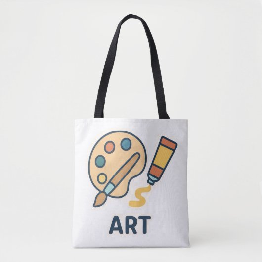 Onderwerp van de kunst – Paint Palette & Brush Tote Bag (Voorkant)