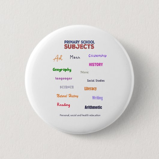 Onderwerpen voor de basisschool ronde button 5,7 cm (Voorkant)