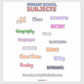 Onderwerpen voor de basisschool sticker (Vel)