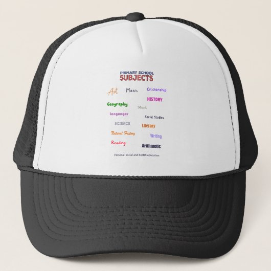 Onderwerpen voor de basisschool trucker pet (Voorkant)
