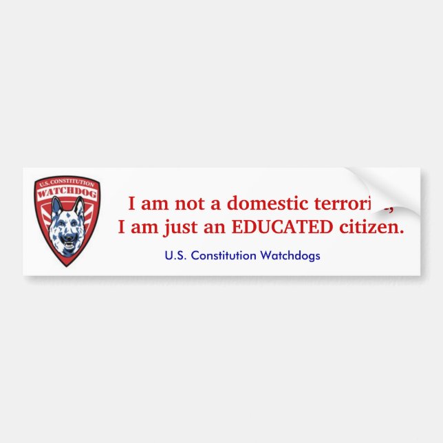 Onderwezen burger bumpersticker (Voorkant)