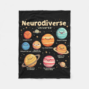 Onderwijs Autisme Bewustzijn Neurodivers Universum Fleece Deken