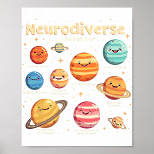 Onderwijs Autisme Bewustzijn Neurodivers Universum Poster