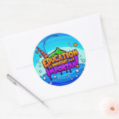 Onderwijs: belangrijk maar leuk ronde sticker (Envelop)