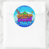 Onderwijs: belangrijk maar leuk ronde sticker (Tas)