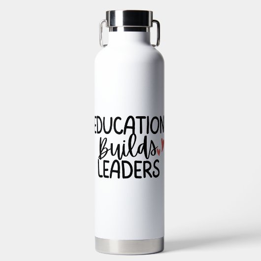 'Onderwijs Bouwt Leiders' Lerarendag Waterfles (Voorkant)