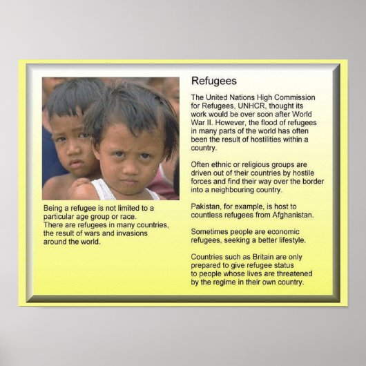 Onderwijs, burgerschap, vluchtelingen, UNHCR-achte Poster (Voorkant)