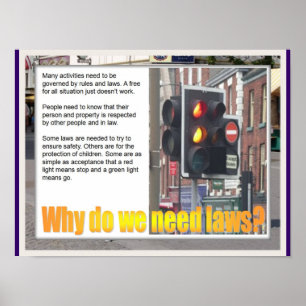 Onderwijs, burgerschap Waarom hebben we wetten nod Poster