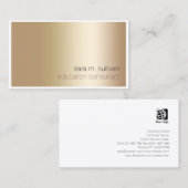 Onderwijs Consultant Elegant Bold Gold Minimalist Visitekaartje (Voorkant / Achterkant)