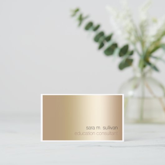 Onderwijs Consultant Elegant Bold Gold Minimalist Visitekaartje (Staand voorkant)