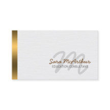 Onderwijs Consultant Elegant Goud Cursief Monogram