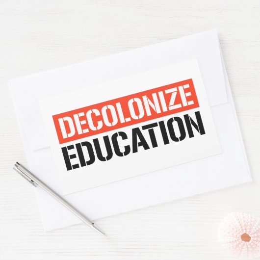 Onderwijs dekoloniseren rechthoekige sticker (Envelop)