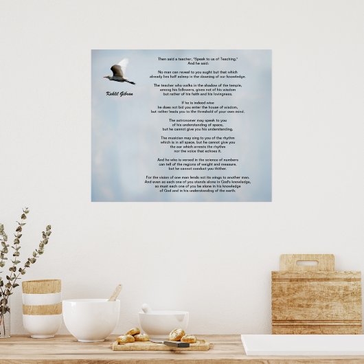 Onderwijs door Kahlil Gibran Poster (Keuken)