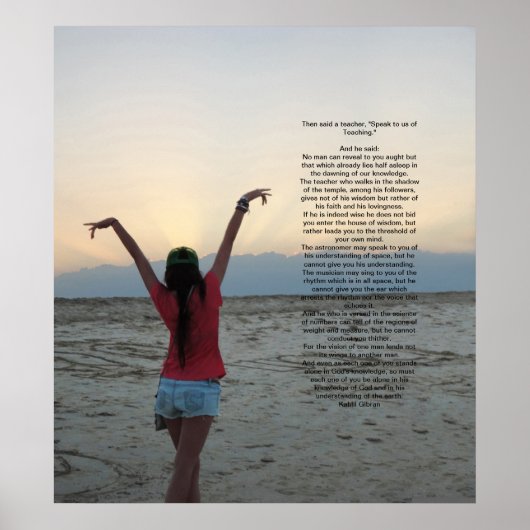 Onderwijs door Kahlil Gibran Poster (Voorkant)