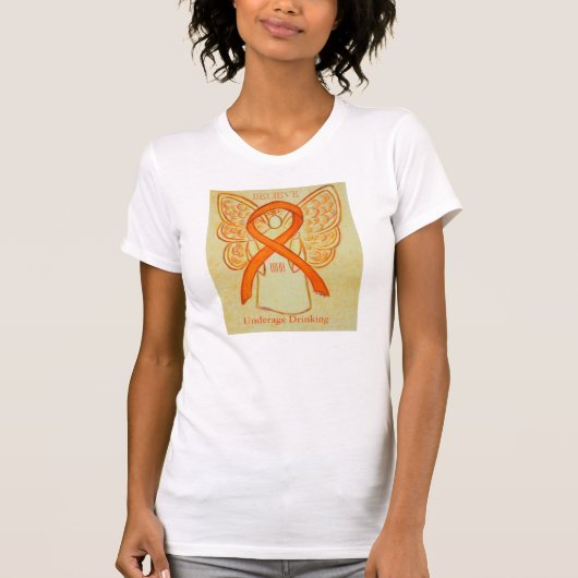 Onderwijs Drink Bewustmaking Ribbon Angel Shirt (Voorkant)