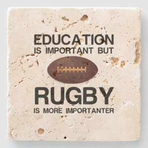 Onderwijs en rugby stenen onderzetter
