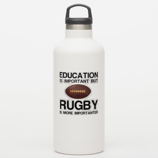 Onderwijs en rugby sticker (Waterfles)