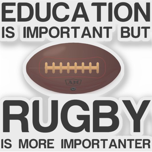 Onderwijs en rugby sticker (Voorkant)