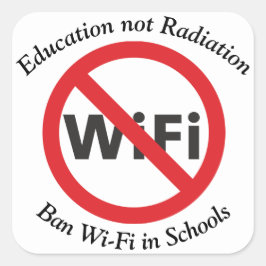 Onderwijs, geen straling, verbod op Wi-Fi in schol Vierkante Sticker