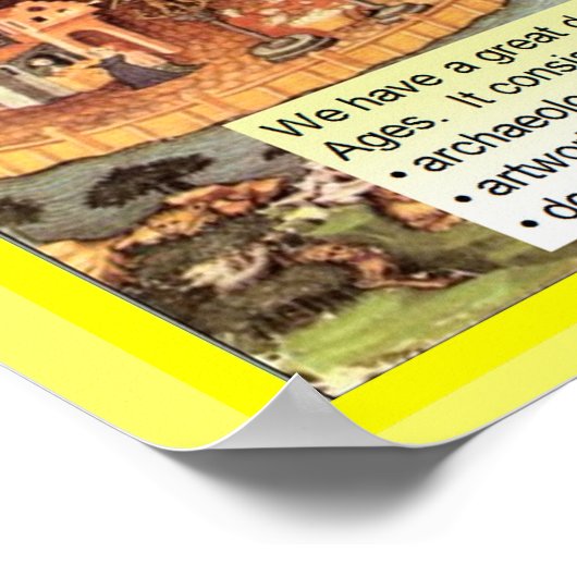 Onderwijs, geschiedenis, leven in de middeleeuwen poster (Hoek)