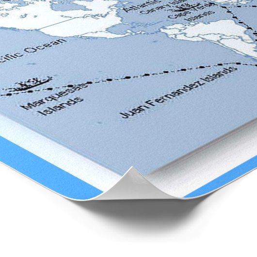 Onderwijs, geschiedenis, reis van Magellan Poster (Hoek)